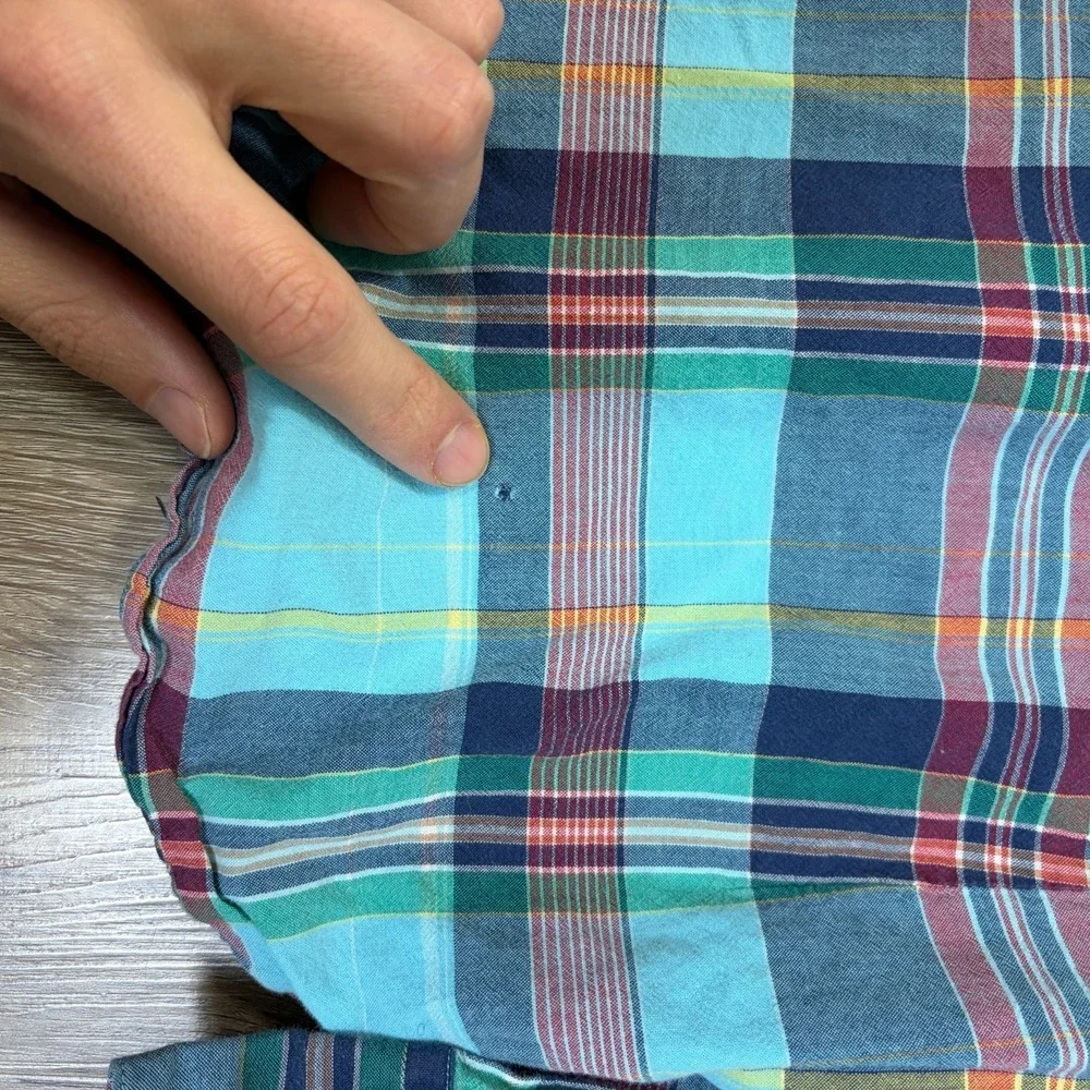 Ralph Lauren Sport Women's Plaid Pearl Snap Shirt Size 10 Blue 100% Cotton - Picture 6 of 8